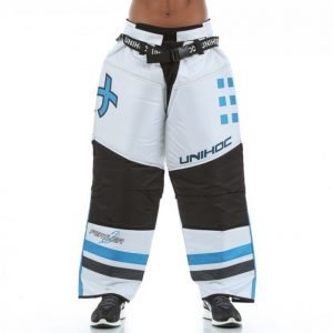 Unihoc Goalie Pants Feather Maalivahdin Housut Valkoinen / Sininen